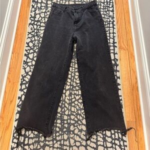 SHEIN Black Flare Wide Leg Jeans